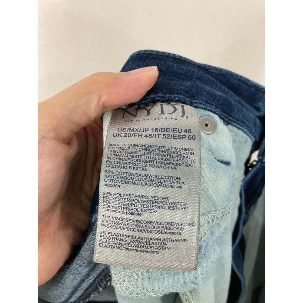 NYDJ Billie Mini Boot Jeans size 16 Medium Wash High Rise Stretch Bootcut - Picture 3 of 8